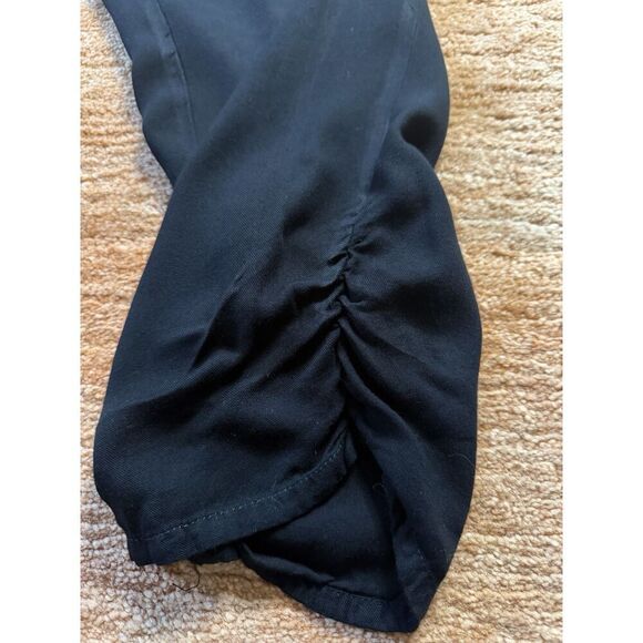 SoundStyle Black Harem Pants Size M Elastic Waist Drawstring Rayon - Picture 10 of 10